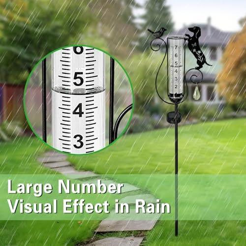 Solar Rain Gauge Outdoor Decorative for Yard,Dachshund Gifts for Women - Image 4