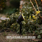 GOODSMANN Landscape Lighting 2PK Low Voltage Landscape Flood Lights 3W LED 200 Lumen Outdoor Spotlight 3000K Warm White Replaceable LED Bulbs Outside Hardwired Lighting with Metal Stakes - Image 5