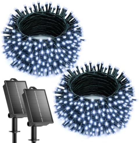 Brightown 2 Pack Solar Christmas String Lights Outdoor, Total 144ft 400 LED by Brightown