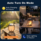 6 Pack Solar Lanterns Outdoor Waterproof, 2nd Gen Ultra-Realistic Flickering Flame Outdoor Solar Lanterns Decorative, USB-C/Solar Charging Hanging Lantern for Outside Backyard Patio Garden Decor - Image 6
