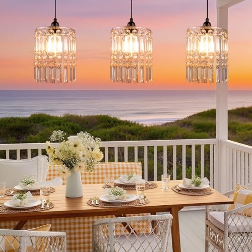 TWINKVILLA Battery Operated Chandelier, 3Pack Hanging Gazebo Lights, Acrylic Crystal Beaded Pendant Lights Outdoor Waterproof for Patio Tree Pergola Porch and Indoor Decor (3) - Image 6