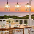 TWINKVILLA Battery Operated Chandelier, 3Pack Hanging Gazebo Lights, Acrylic Crystal Beaded Pendant Lights Outdoor Waterproof for Patio Tree Pergola Porch and Indoor Decor (3) - Image 6