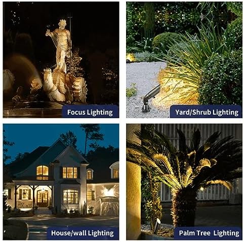 Gardenreet 12V Brass Spot Lights - Low Voltage Landscape Spotlight Outdoor, MR8 Wired LED Uplights Waterproof, Electric 180 Lumen Bronze for Bushes Patio with 2.5W 2700K Warm White Bulb (6 Pack) - Image 5