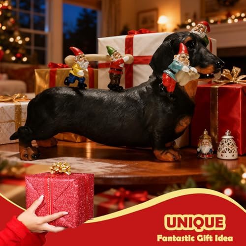 Sunthus Funny Gnomes Dachshund Garden Statue Outdoor Decor - Image 2