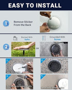 SHONELIGHTING Solar Ground Lights, 48 LEDs Deck Disc, Warm White, 6Pk - Image 5