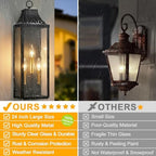 24" Extra Large Outdoor Wall Light, Black Outside Porch Light Fixture - Image 4