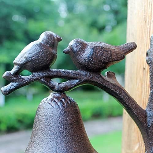 Front Door Cast Iron Doorbell Wall Bell Outdoor Dinner Bells Decorative Bells for Wall Hanging Bell (Black 16.5 * 18.5 * 9.8cm) - Image 4