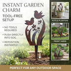 Bird & Wildflower Metal Garden Stake, Outdoor Yard Decor Art Stakes (4PCS) - Image 5
