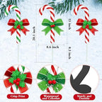 Drydiet 3 Pack Metal Christmas Yard Signs Decor Xmas Yard Stakes Outdoor with Stakes for Holiday Outdoor Garden Lawn Pathway Decoration(Candy Cane) - Image 2