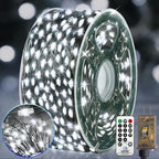 KNONEW 203FT 600LED Green Wire Outdoor Fairy Lights Plug in Cool White Xmas by KNONEW