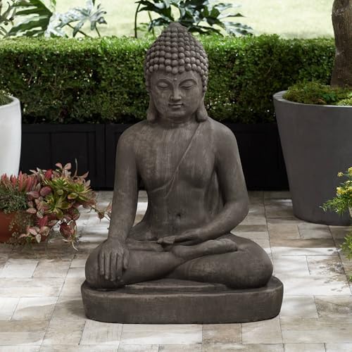 John Timberland Sitting Buddha 29 1/2" High Sandstone Outdoor Statue - Image 2