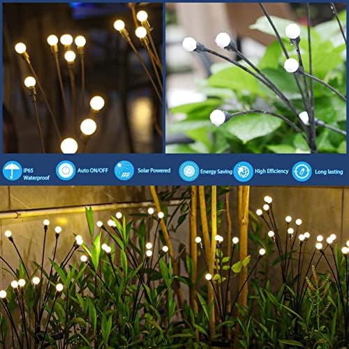 TONULAX Solar Garden Lights - Upgraded Solar Swaying Light, Sway by Wind, Outdoor Lights, Yard Patio Pathway Decoration, High Flexibility Iron Wire & Heavy Bulb Base, Warm White(10 Pack) - Image 4