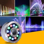 Ring Fountain Lamp - LED Underwater Pond Lights, 12/24V RGB Submersible Light, IP68 Waterproof Middle Hole Pond Lighting,RGB+remote-24W(AC24V) - Image 6