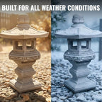 OLOMA Concrete Japanese Pagoda Garden Statue Asian Stone Lantern Sculpture Outdoor Handcrafted Decor Zen Patio Yard Landscape Meditation Accent - Image 4