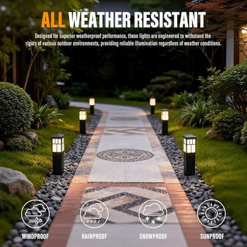 VENUS MANUFACTURING Low Voltage Pathway Lighting 6 Pack Outdoor Square Bollard Path Lights LED Landscape Lighting 0.6W 3200K Warm White Light for Walkway Yard Backyard Lawn Garden Decorative - Image 3