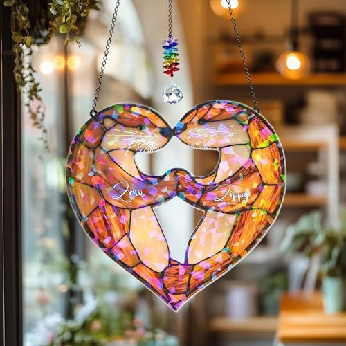 Otter Acrylic Suncatcher Indoor Colorful Window Hanging Ornament Outdoor Sun Catcher Panel for Home Decor Car Garden Crystal Gift Otter Couple Acrylic Suncatcher by Unknown