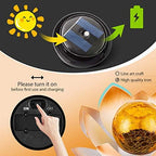 AIINY Garden Solar Lights Outdoor(2Pack), Amber Crackle Globe Glass Lotus Decoration, Waterproof Orange Metal LED Flower Lights for Patio,Lawn,Walkway,Tabletop,Ground, Garden Gifts for Women - Image 4
