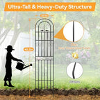 87x20 Inch Metal Garden Trellis for Climbing Plants Outdoor, Sturdy Wrought Iron Tall Plant Support for Roses Ivy Clematis Jasmine Cucumber Peas, Decorative Wire Lattice Panels (2 Pack) - Image 2
