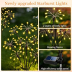 Solar Garden Lights Outdoor, 4 Pack 2-Layer Swaying Fairy Firework Lights - Image 2