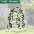 Garvee Metal Garden Arch Trellis 7.7Ft Black - Image 3