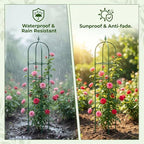 MYMULIKE 2 Pack Garden Obelisk Trellis for Climbing Plants Outdoor & Indoor - 6Ft Rustproof Garden Trellis Plant Support Cage for Vines, Flowers, Vegetables, Roses | Heavy-Duty, Adjustable - Image 3