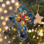 Mosaic Style Christian Cross Tiffany Effect Acrylic Suncatcher - Image 6