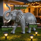 Resin Elephant Statue Outdoor Garden Decor, Grey Weatherproof Sculpture - Image 4