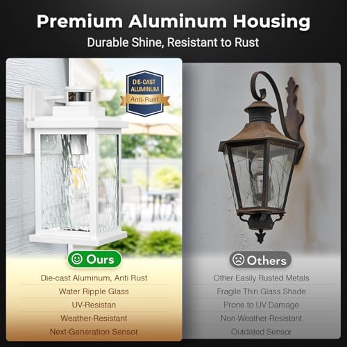 VIANIS Large Adjustable Sensitivity Motion Sensor Exterior Porch Lights - Image 6