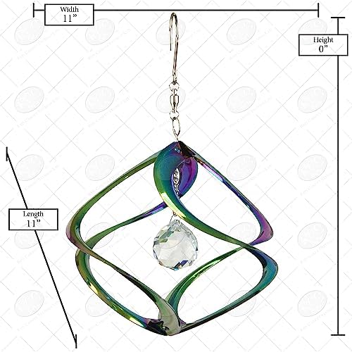 Red Carpet Studios The Original Helix Cosmix Wind Spinner Indoor/Outdoor 3-Dimensonal Garden Decor, 11-Inch, Rainbow - Crystal - Image 4