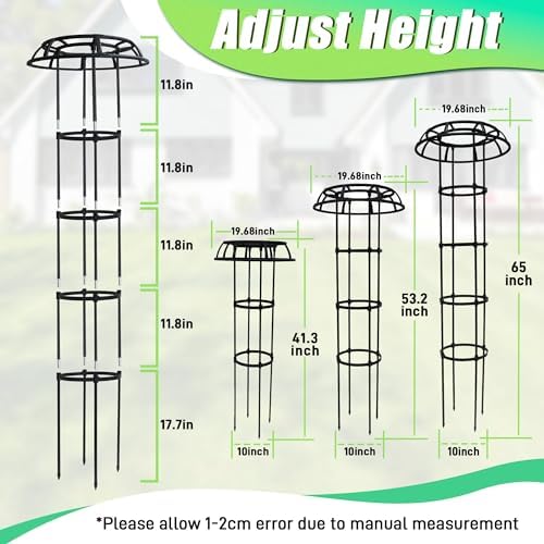Quibbay 41.3 Inch Mushroom Top Garden Trellis for Climbing Plants,2 Pack - Image 2