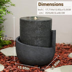 18H Modern Outdoor Water Fountain Zen-Style with Warm LED Lights - Image 2