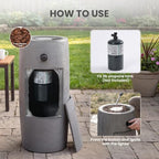 COSIEST Outdoor Propane Fire Pit, 11 inch Small Round Firepit Fire Column w Lava Rocks, Rain Cover for Outside Garden, CSA Certified, 40,000 BTU (Gray) - Image 7