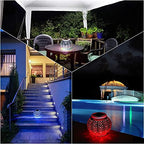 Solar Outdoor Table Lamp, Solar Powered Mosaic Glass Ball Garden Lights Waterproof Color Changing Mood Night Lights (O) - Image 4