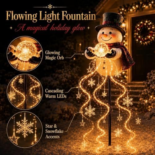Solar Christmas Bell Lights, Cascading Waterfall Garden Stake Decor - Image 4