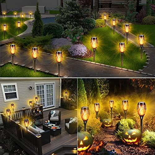 Solar Outdoor Lights IP65 Waterproof, 8Pack 12LED Solar Torch Lights with Flickering Flame for Christmas Decor, Mini Solar Landscape Lights for Yard Driveway Patio Deck - Image 6