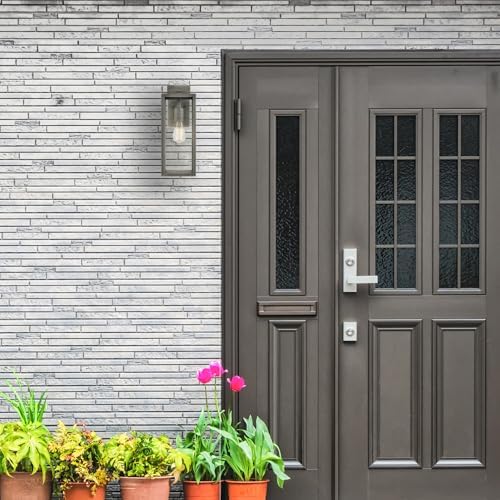 Globe Electric 44838 Bowery 1-Light Outdoor Indoor Wall Sconce, Matte Gray, Clear Glass Shade - Image 4