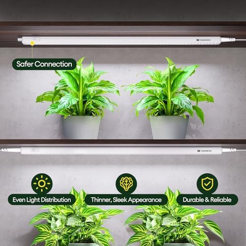 Maygrove Grow Lights for Indoor Plants, Sunlike Full Spectrum 5000K 2FT LED Growing Lamp 60W (4 x 15W), T5 Grow Light Strip for Seed Starting, Vegetables, Linkable, White, 4-Pack - Image 2