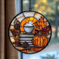 Pumpkin Spices and Books Acrylic Suncatcher by AVAGAN