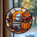 Pumpkin Spices and Books Acrylic Suncatcher by AVAGAN