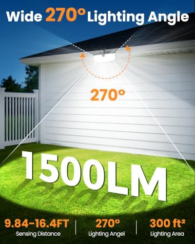 LUHLEE Hook Installation Solar Outdoor Lights,Hanging Solar Lights for Fence,6000K 526LEDs Bright Motion Sensor Light with 270° Wide & 3 Modes and Remote for Yard,Patio,Garden (1) - Image 5