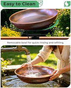 Deck Mounted Bird Bath with Adjustable Clamp, Removable Metal Bowl - Image 6