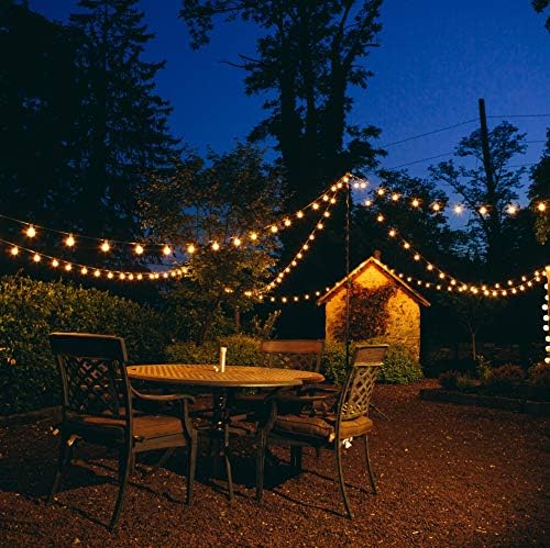 100 Foot Outdoor String Lights with G50 Clear 2 Inch Bulbs - Black Wire - Image 4