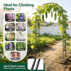 Miory Garden Arch Trellis for Climbing Plants, 1.3x7.9ft Steel with UV-Resistant PE Coating Arbor Outdoor, Vertical Support for Vines Flowers Vegetable, Wedding Archway (Black) - Image 6