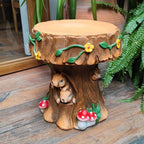 14”H Resin Fairytale Squirrel Statue Mushroom Stool Garden Decor by HOUSINGOD