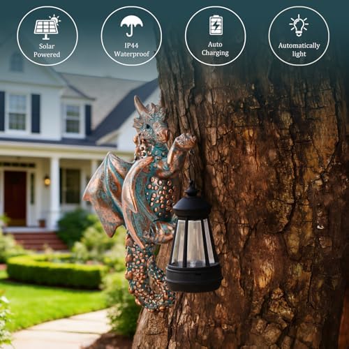 Solar Dragon Tree Decor Outdoor, Hanging Dragon Statue with Lantern - Image 7
