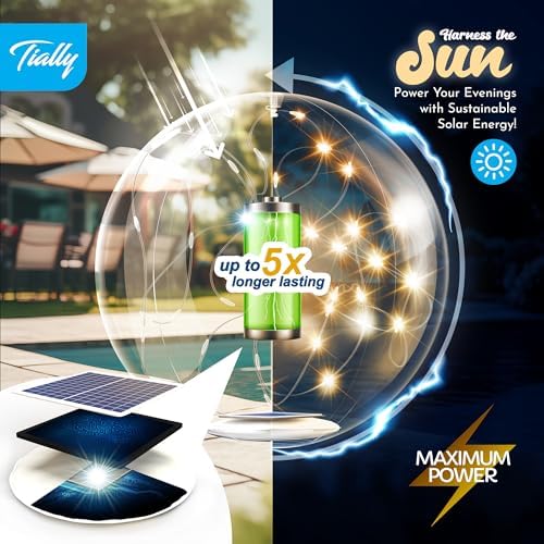 TIALLY Fairy Floating Pool Lights Solar Powered - Warm White Balls (4 Pack) - Image 3