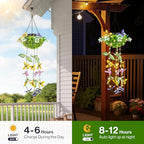 Colorful Solar Butterfly Lights for Spring & Summer Garden, 2 Pack Hanging Lights with Fluttering Butterflies & Flowers, IP65 Waterproof Outdoor String Lights for Patio, Birthday & Kids Play Area - Image 4