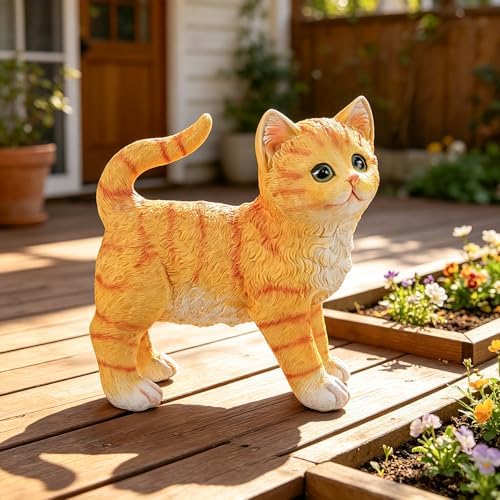 Teaeeno Real Bengal Cat Garden Statue - Resin Realistic Cat Sculpture, Pet Loss Memorial Stone, for Cat Lovers, Indoor/Outdoor Decor, Animal Figurine for Yard Ornaments - Image 2