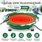 Heated Bird Baths for Outdoors Winter, 100W Heated Birdbath Heater, Green - Image 3