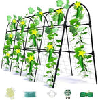 Cucumber Trellis for Raised Bed, U-Shape Garden Arch Metal Support for Climbing Plants, Metal Arch Plant Support Vegetables Trellis, Plant Support for Vine Outdoor(Black, 63*30*47inch(L*W*H)) by Laodier